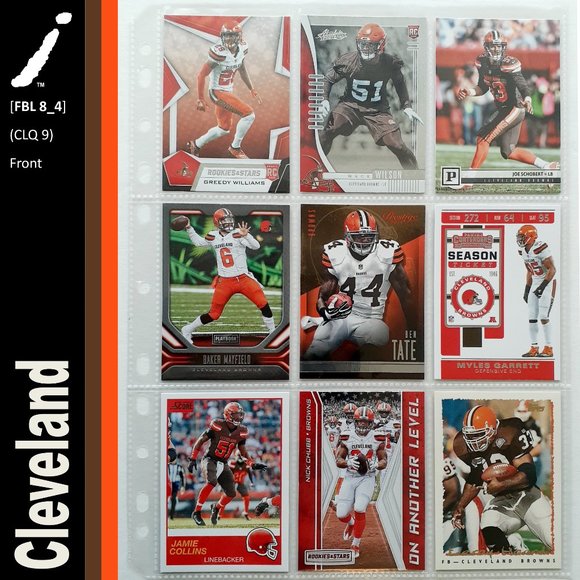 NFL Other - Cleveland Browns 9 Player Card Lot [FBL8_4]